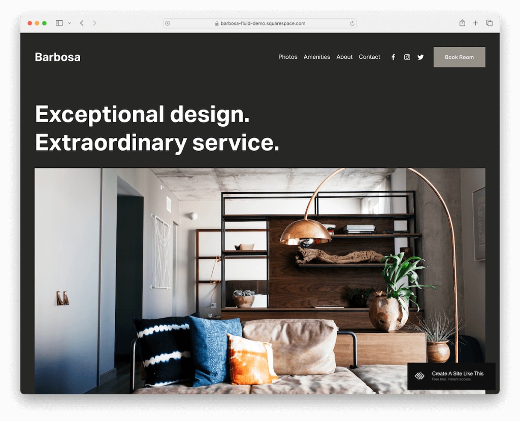 modello di lusso barbosa Squarespace