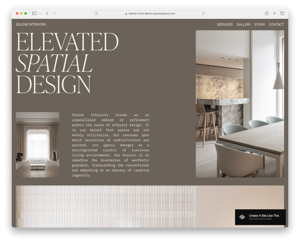 เทมเพลตหรูหราของ Selene Squarespace