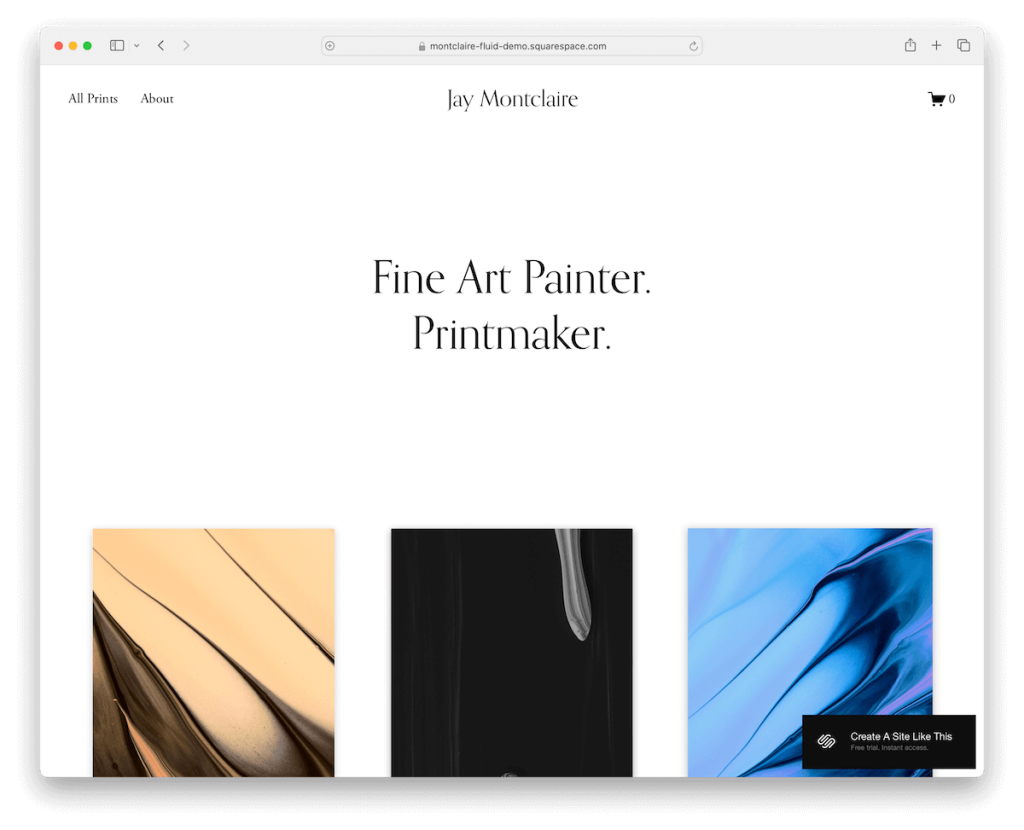 เทมเพลตหรูหราของ montclaire squarespace