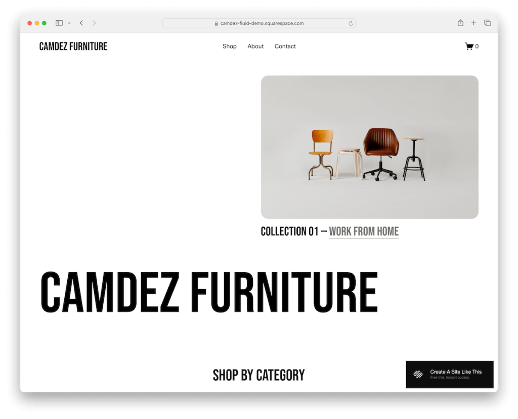 modello di lusso camdez Squarespace