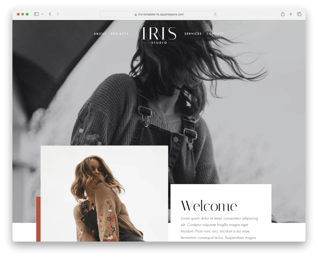 Iris-Squarespace-Parallaxen-Vorlage