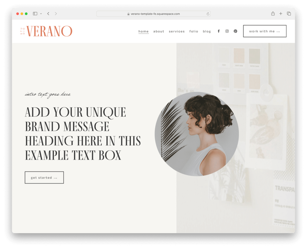 modello di parallasse verano Squarespace