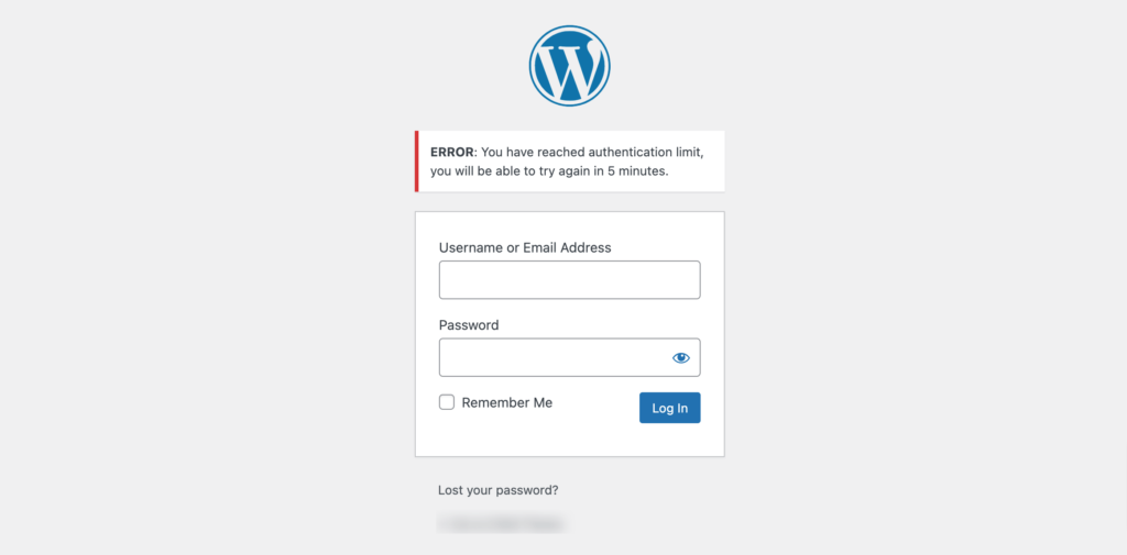 นี่คือภาพหน้าจอของหน้าเข้าสู่ระบบ WordPress