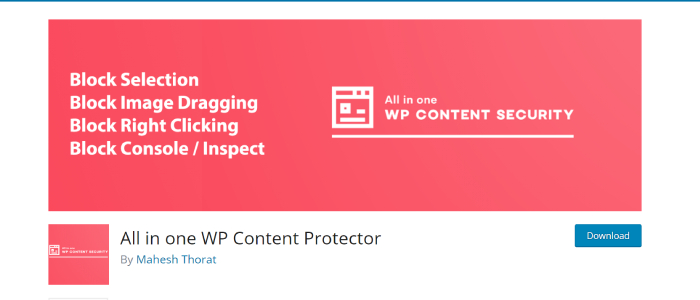 7 WordPress İçerik Koruma Eklentileri 6 All in one WP Content Protector