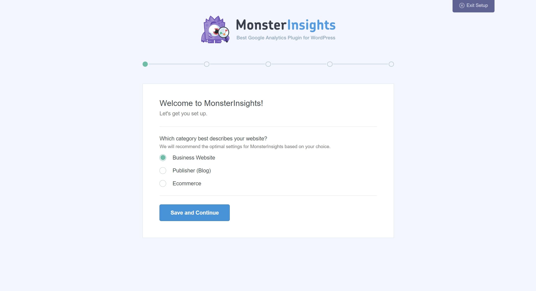 Monsterinsights-Setup