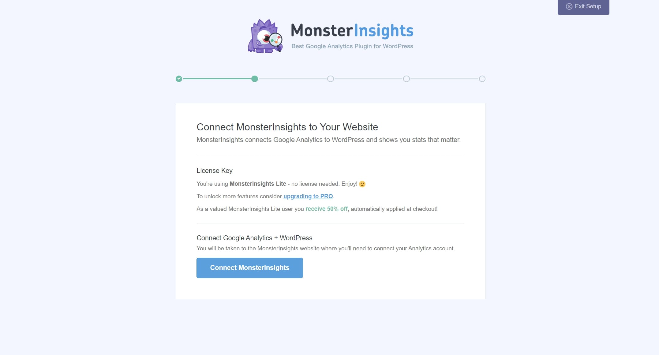 รหัสใบอนุญาต monsterinsights