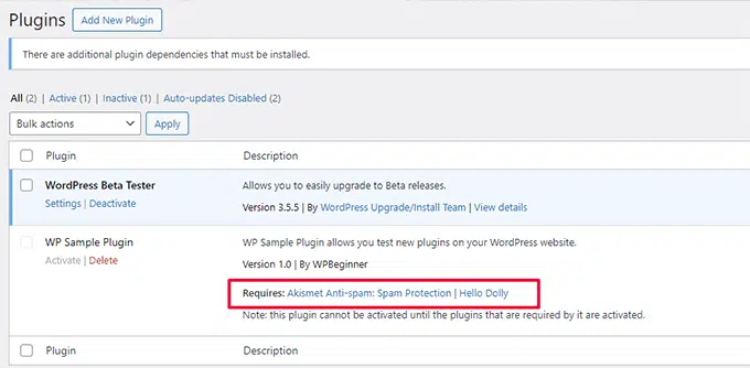 Actualización “Regina” de WordPress 6.5: características y actualizaciones 15 Plugin Dependencies WordPress 6.5