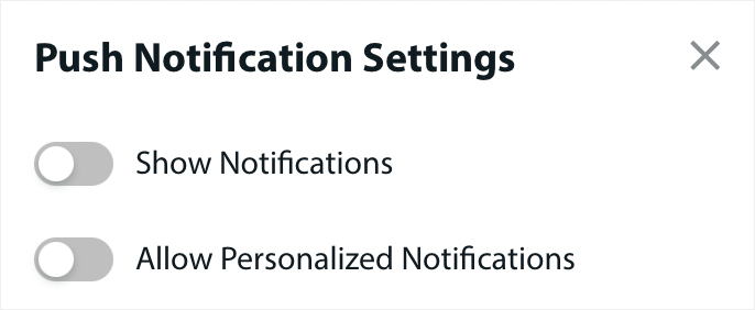 Vista previa de Modal para permitir notificaciones personalizadas