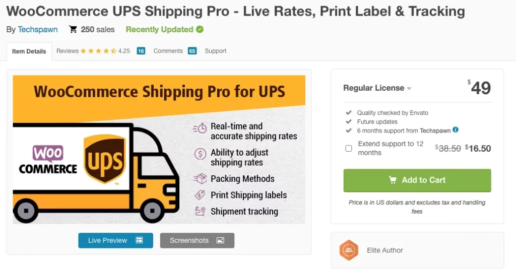 Techspawn 的 WooCommerce 的 UPS 運輸方式 - 定價