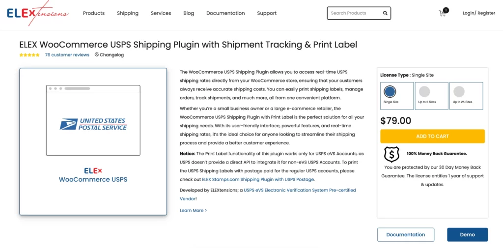 Плагин доставки ELEX WooCommerce USPS — цены