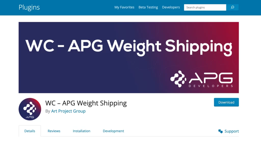 WC – APG Weight Shipping - pension