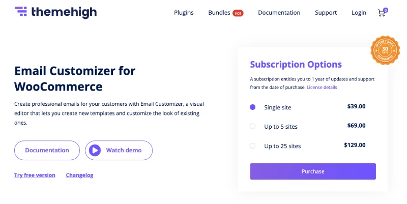 Plugin WooCommerce Email Customizer - Email Customizer pour la tarification WooCommerce