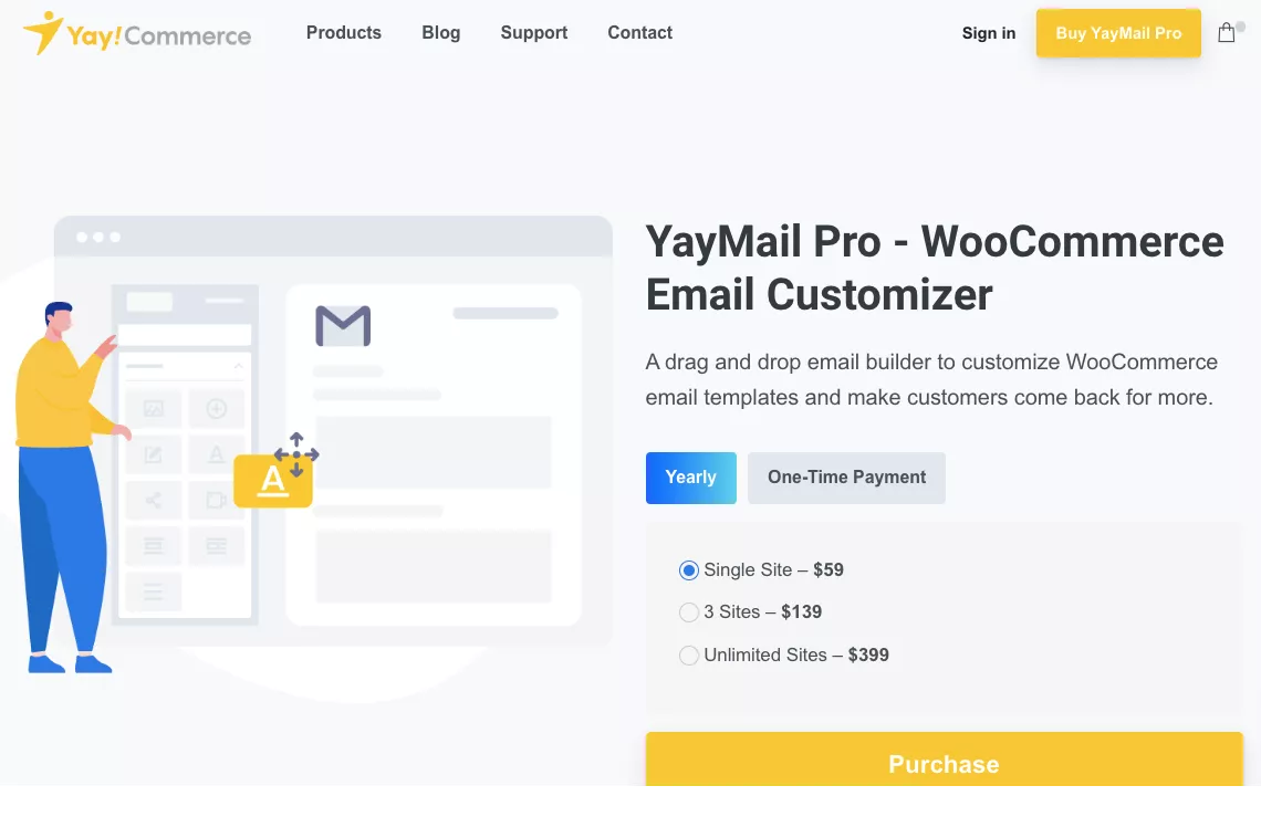 Плагин WooCommerce Email Customizer — цены на YayMail