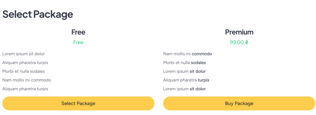 Configurando listagens pagas.