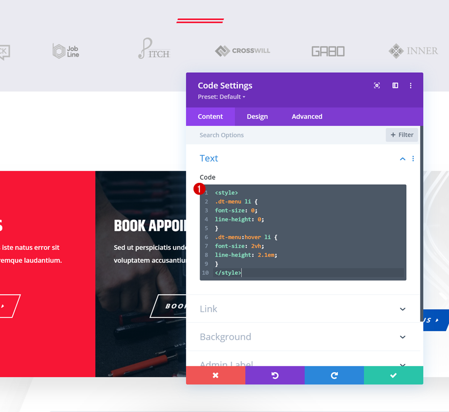 раскрывающееся липкое меню