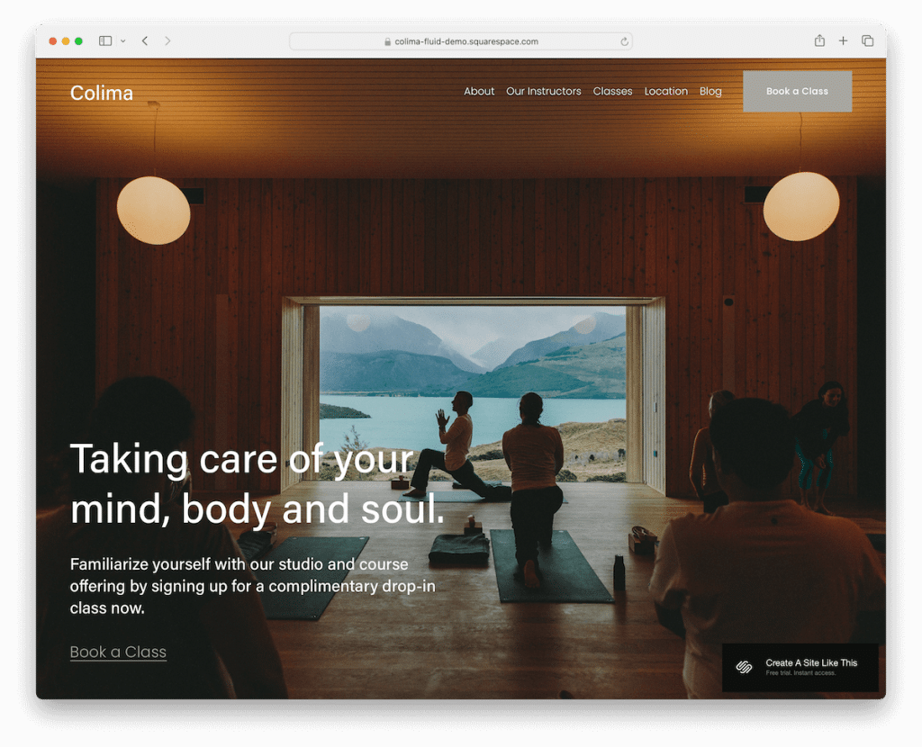 Modello di fitness Colima Squarespace