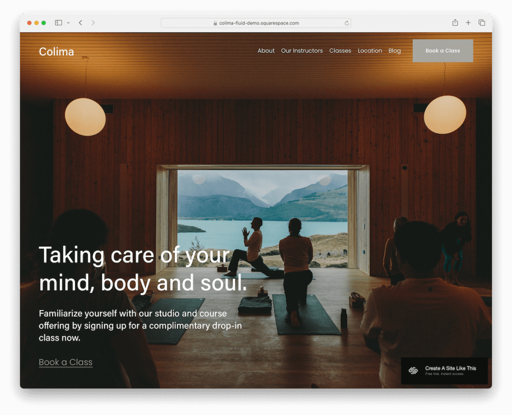 фитнес-шаблон Colima Squarespace