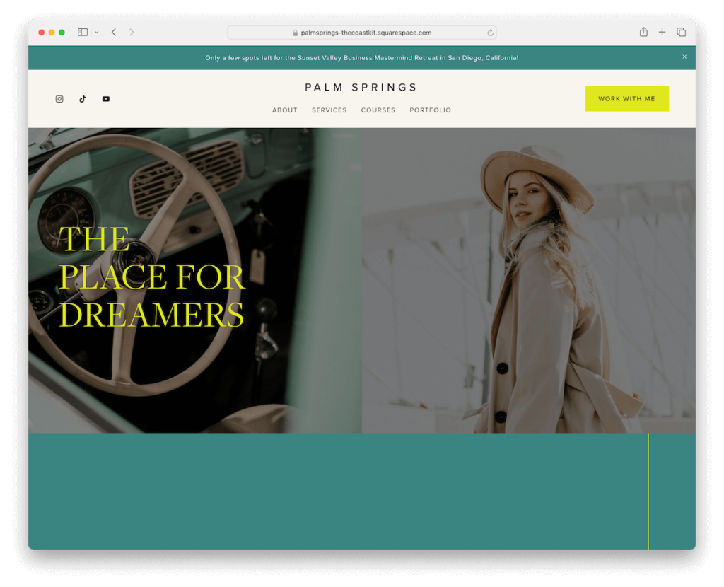 templat pelatihan squarespace palm springs