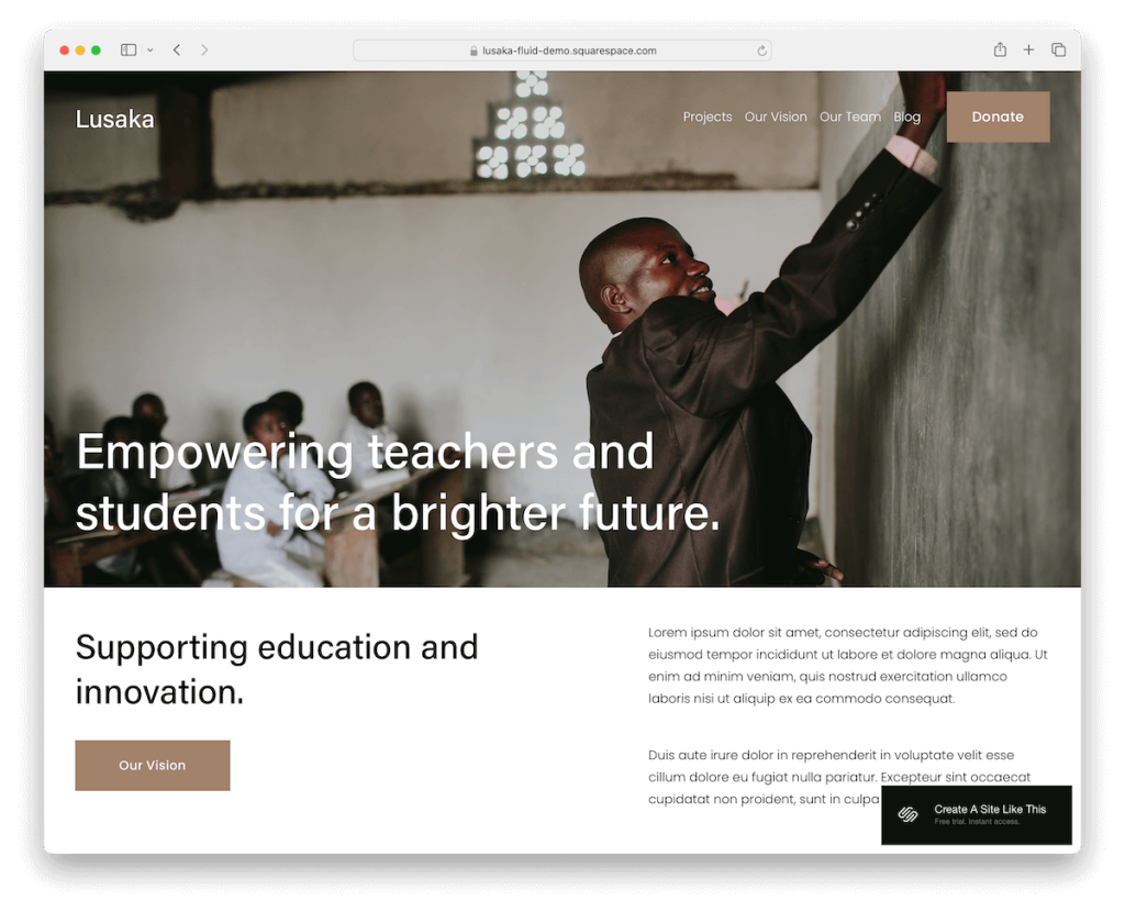 Lusaka Squarespace-Vorlage