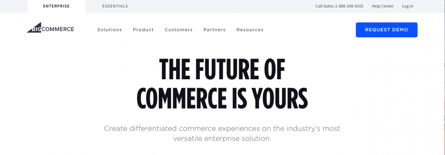 الصفحة الرئيسية BigCommerce.