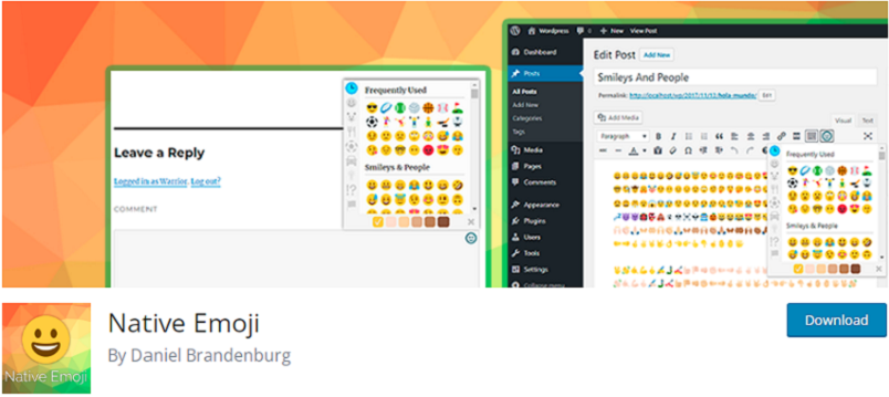 Plugin de réaction Emoji natif