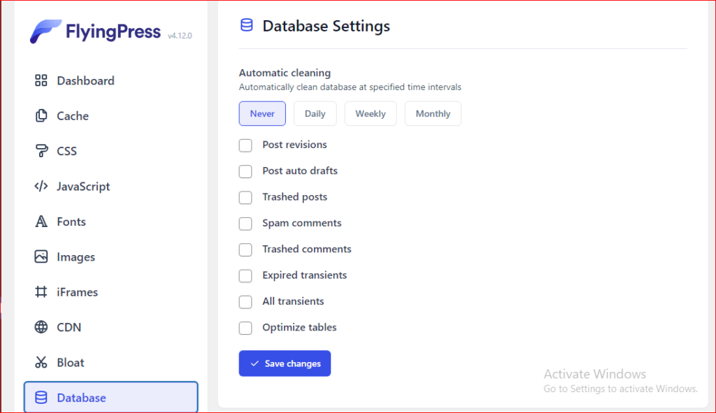clean-database-settings
