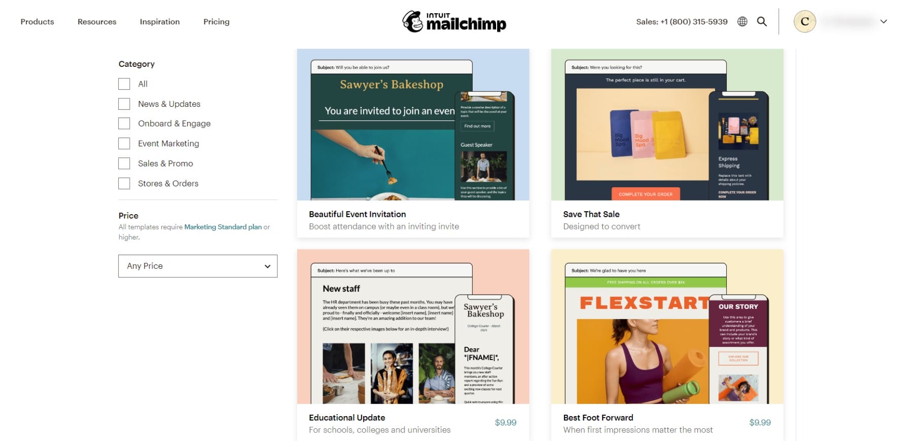 Modelli di posta elettronica Mailchimp