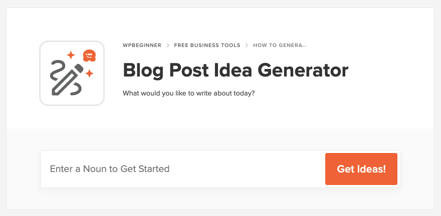 Generador de ideas para publicaciones de blog