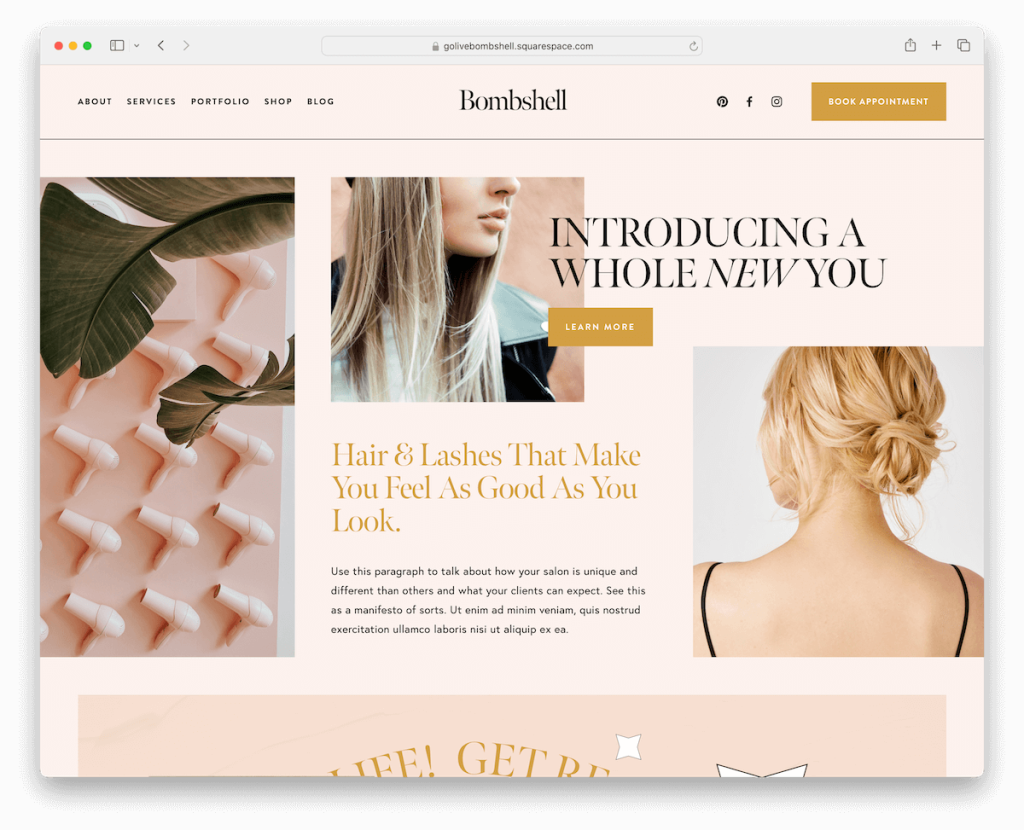 Bombshell-Squarespace-Friseursalon-Vorlage