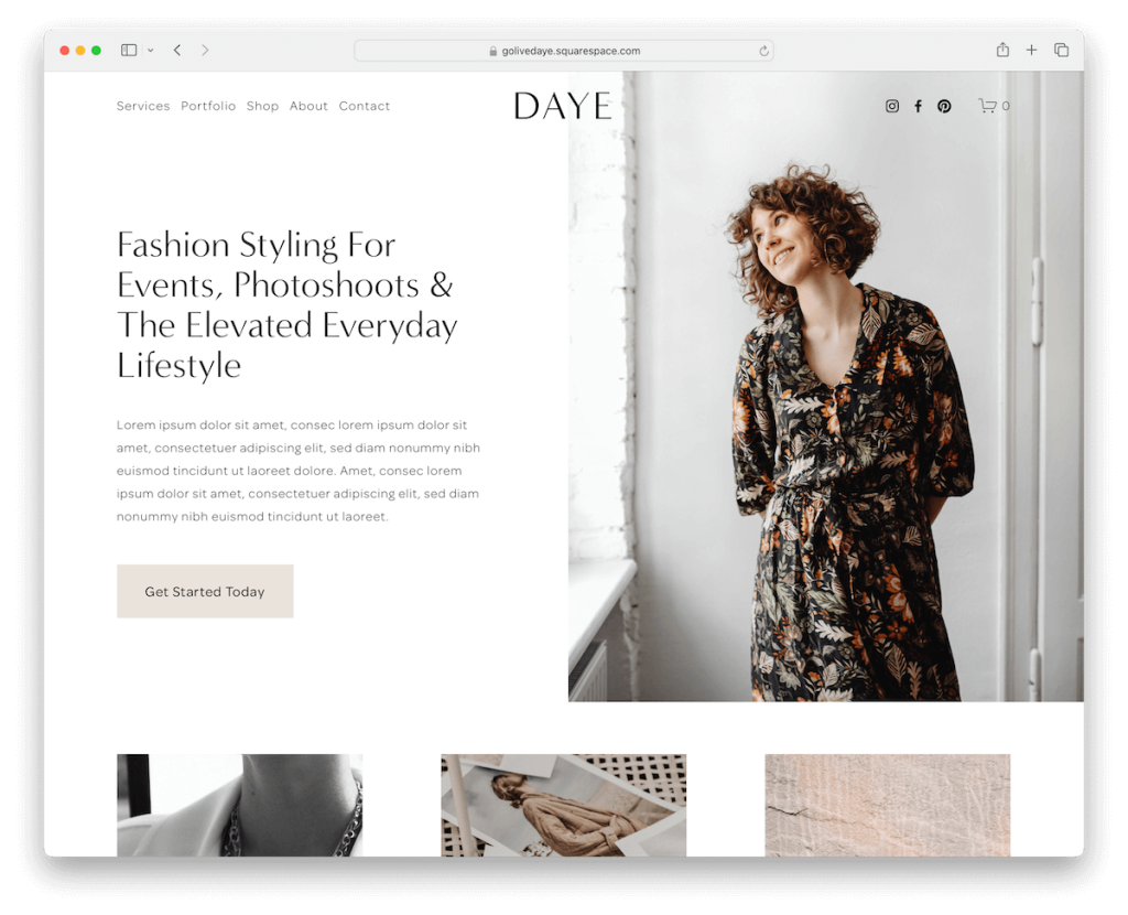 Шаблон парикмахерской Daye Squarespace