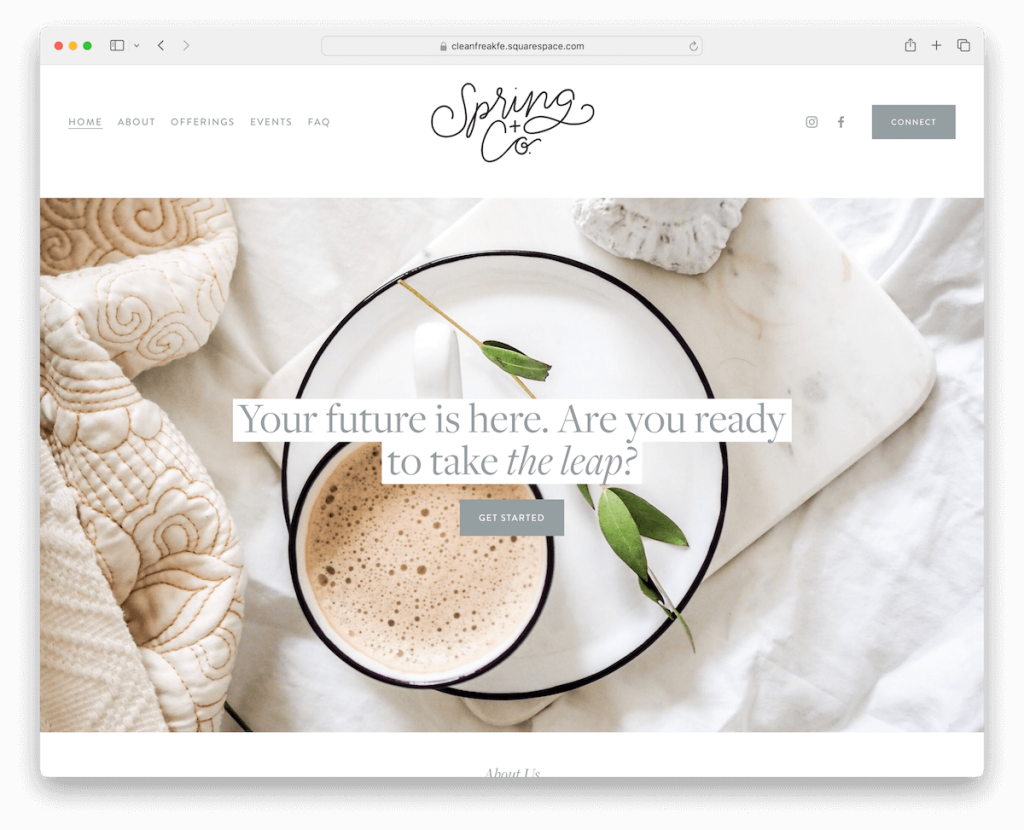 modèle de fitness clean freak squarespace