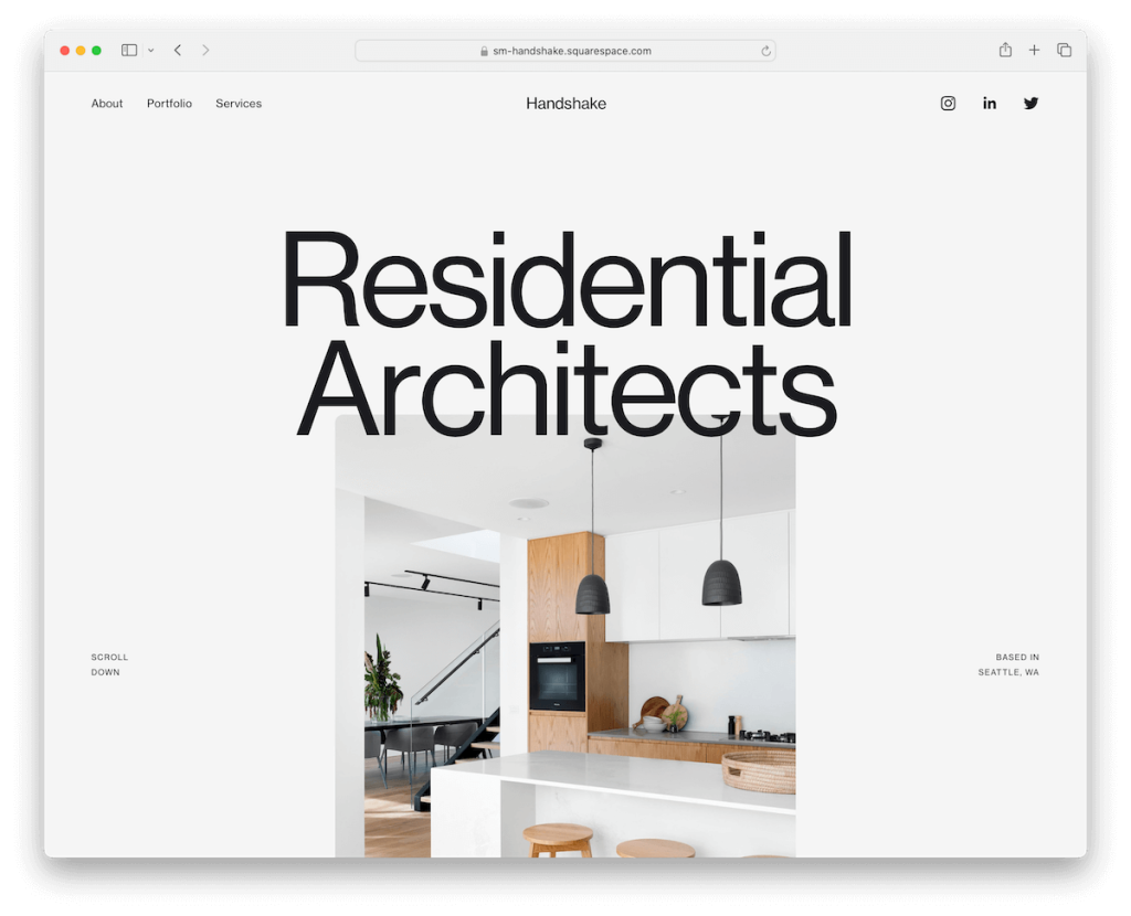 șablon de strângere de mână squarespace architect