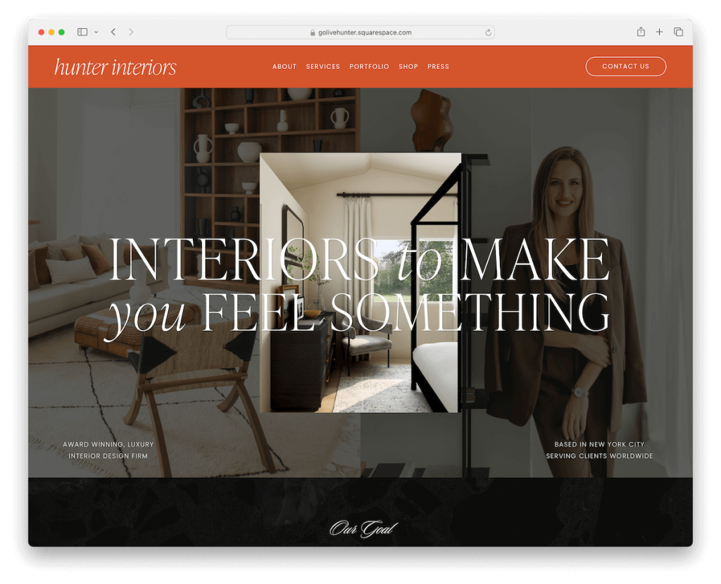 plantilla de arquitecto hunter squarespace