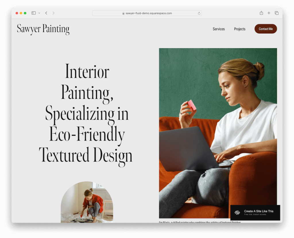 modello di architetto sawyer Squarespace