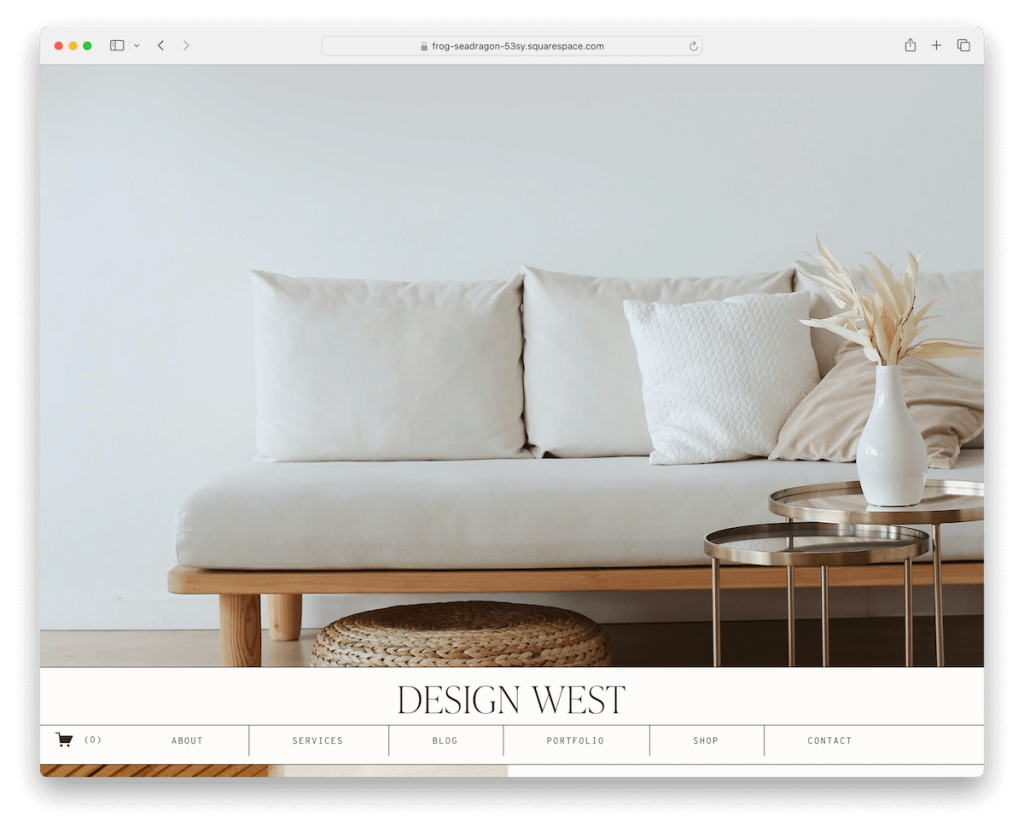 diseño plantilla de arquitecto west squarespace