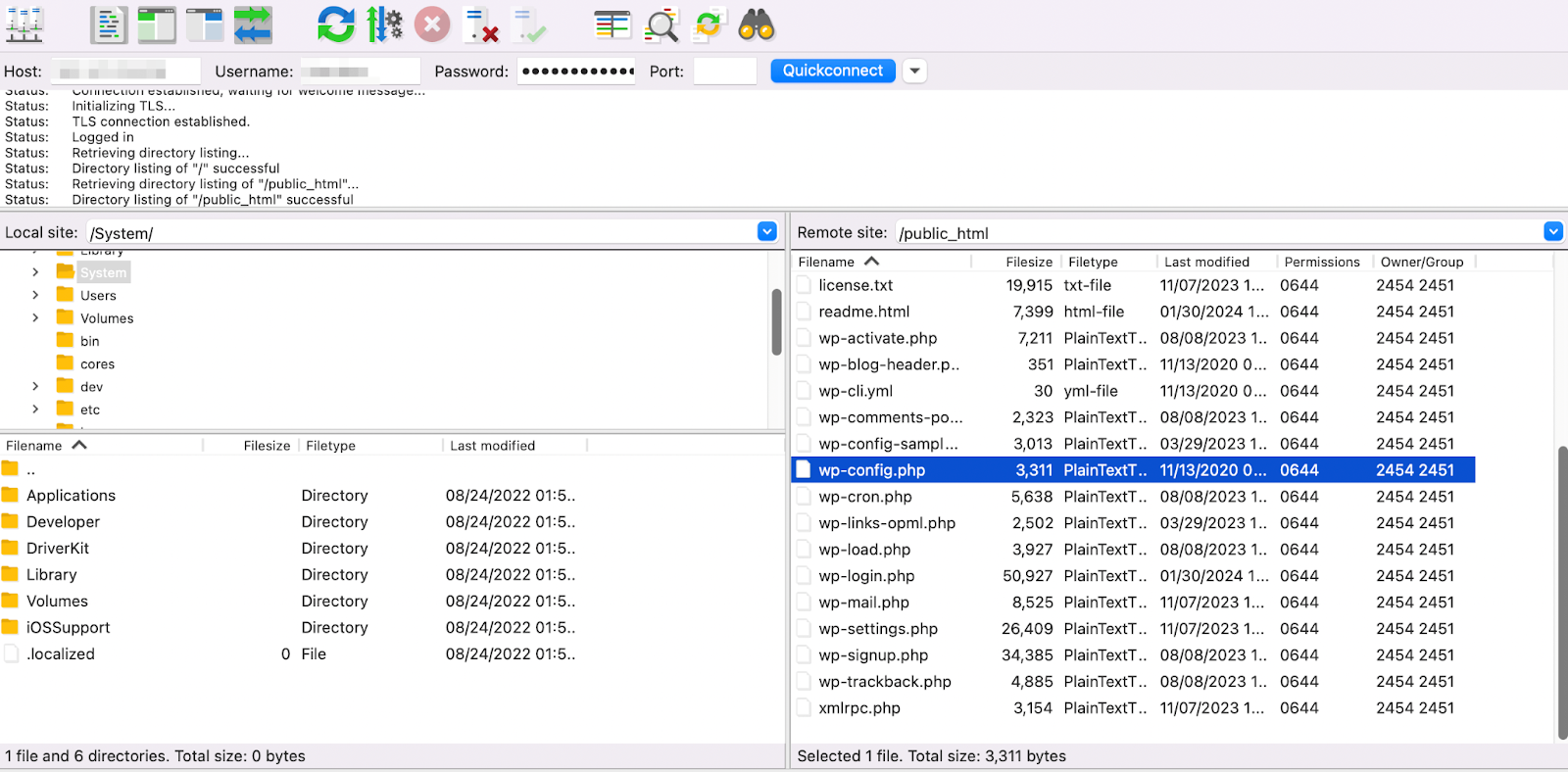 แก้ไขไฟล์ wp-config.php