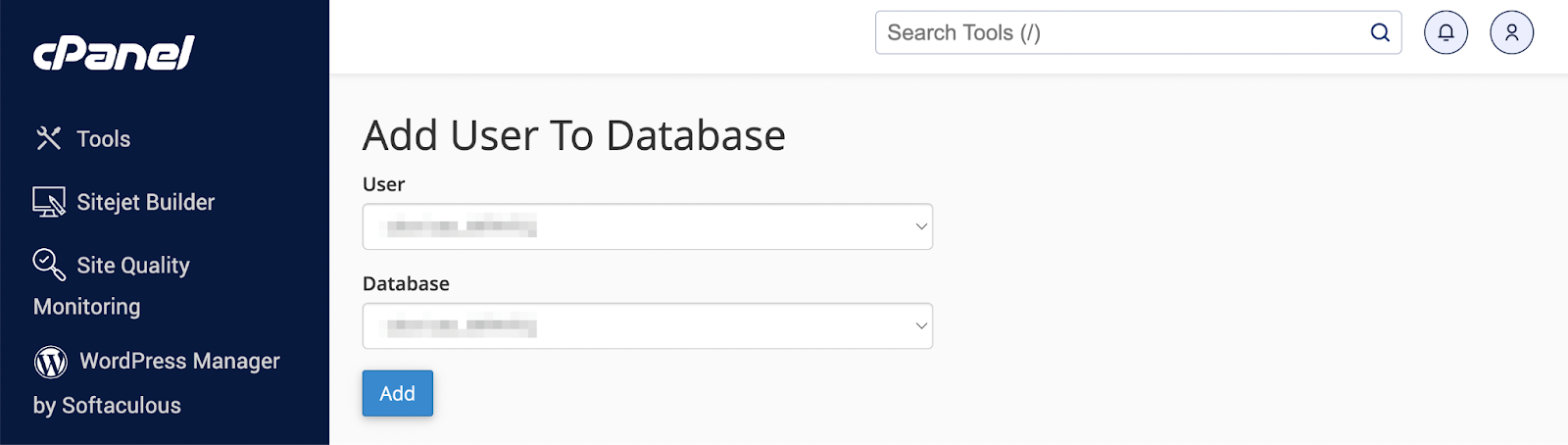 adicionando um usuário a um banco de dados