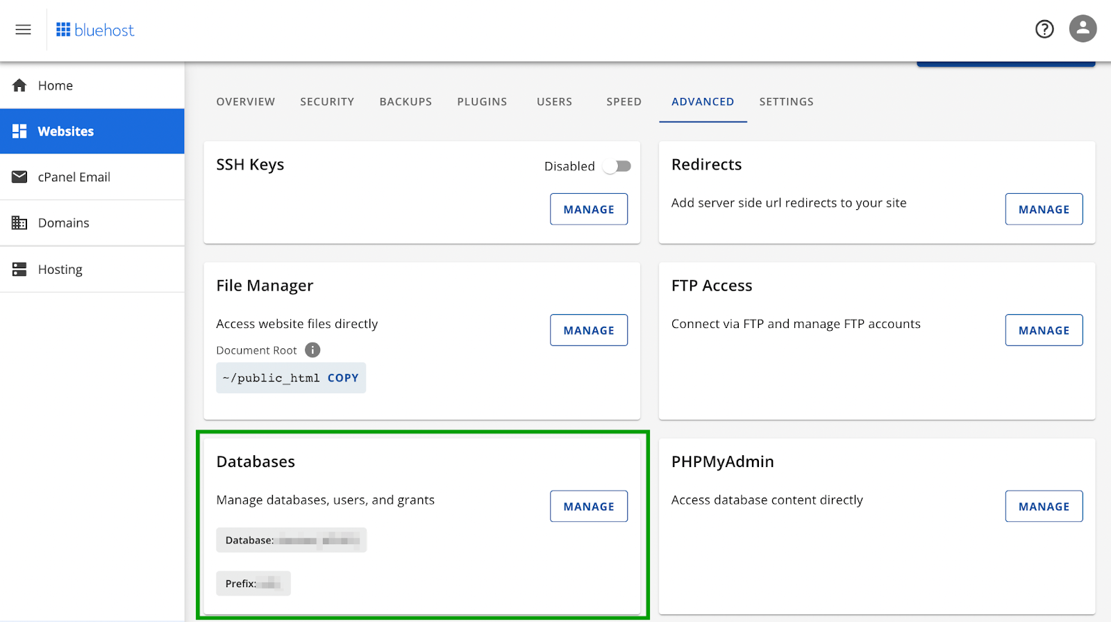 mengelola opsi database di lingkungan hosting