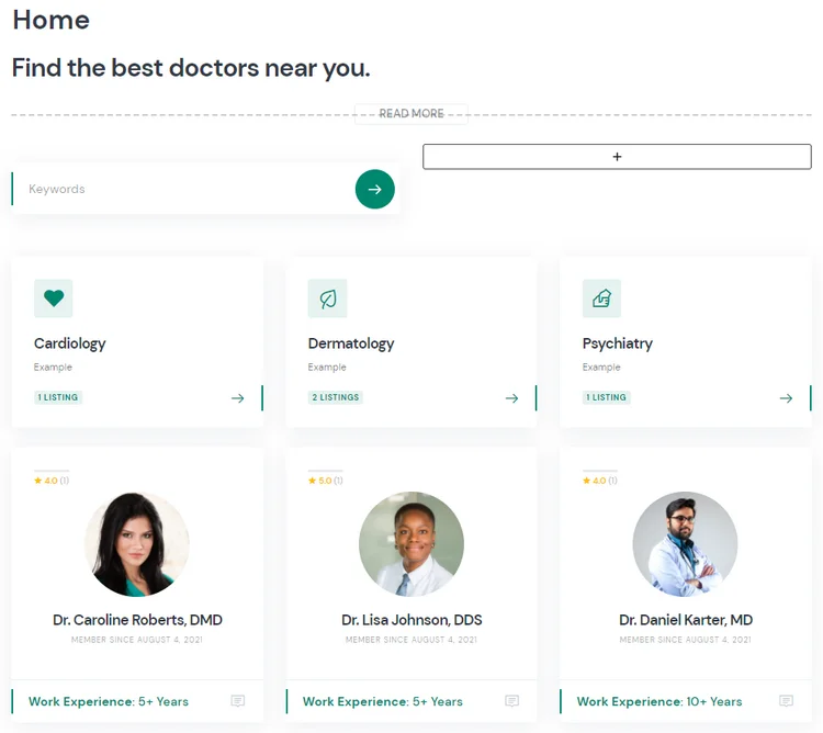 Tworzenie strony głównej witryny wizyt lekarskich za pomocą WordPress.