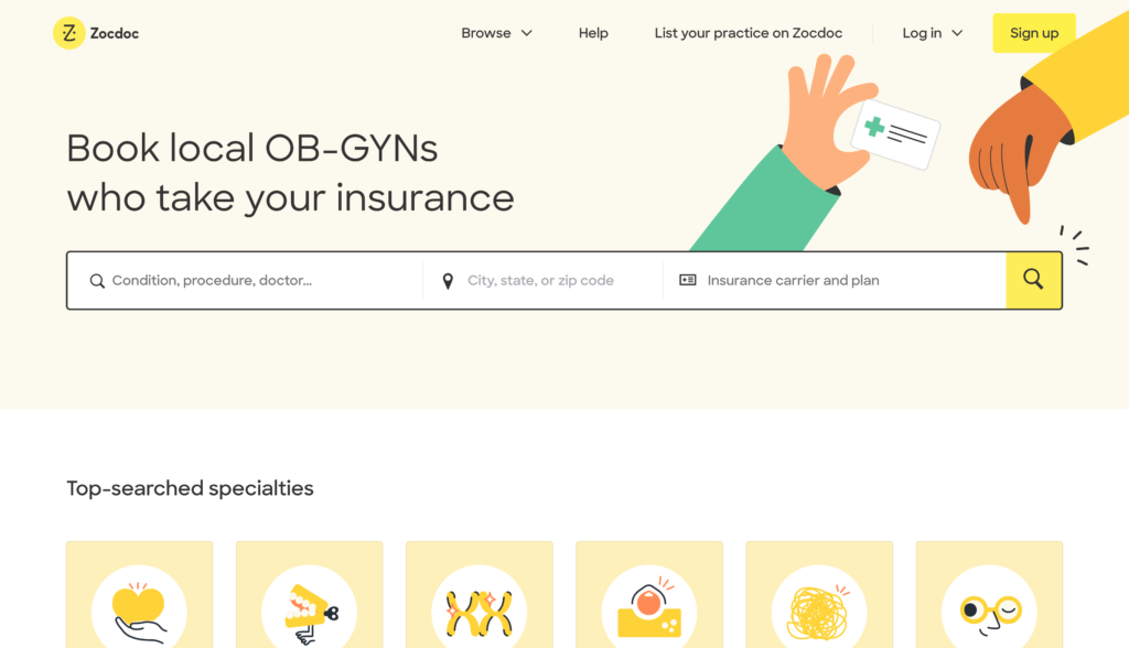 Zocdoc-Homepage.