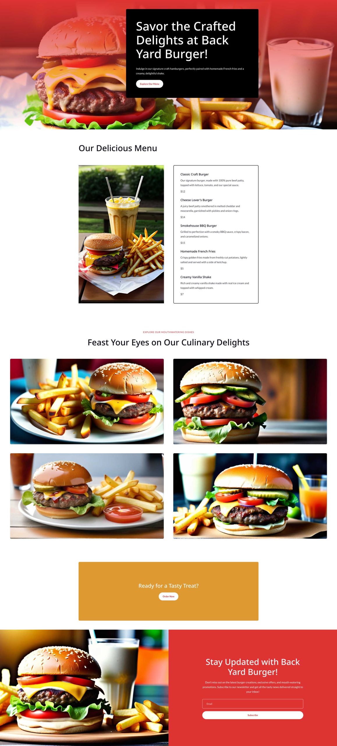 halaman menu restoran Divi Layouts AI