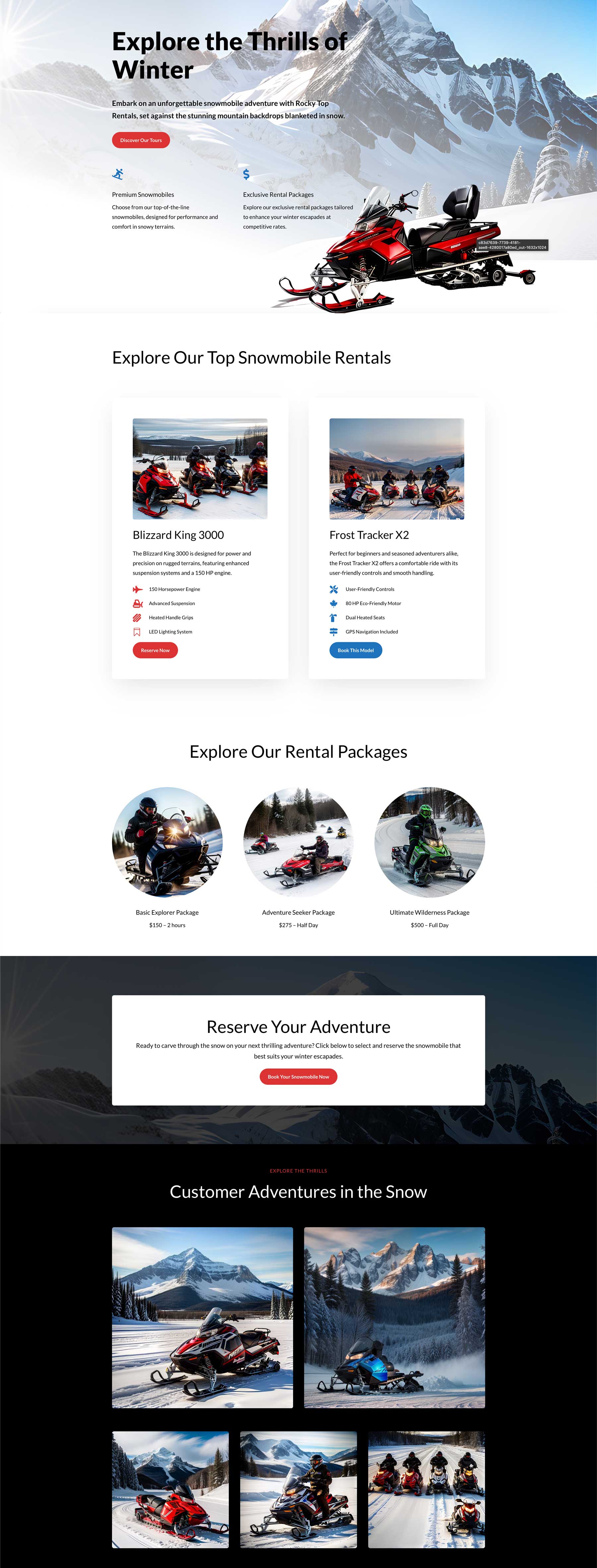 Divi Layouts AI Guide Schneemobilverleih