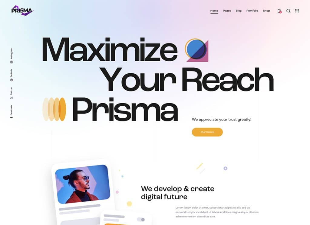 Prisma - デジタル スタートアップ & アプリ WordPress テーマ