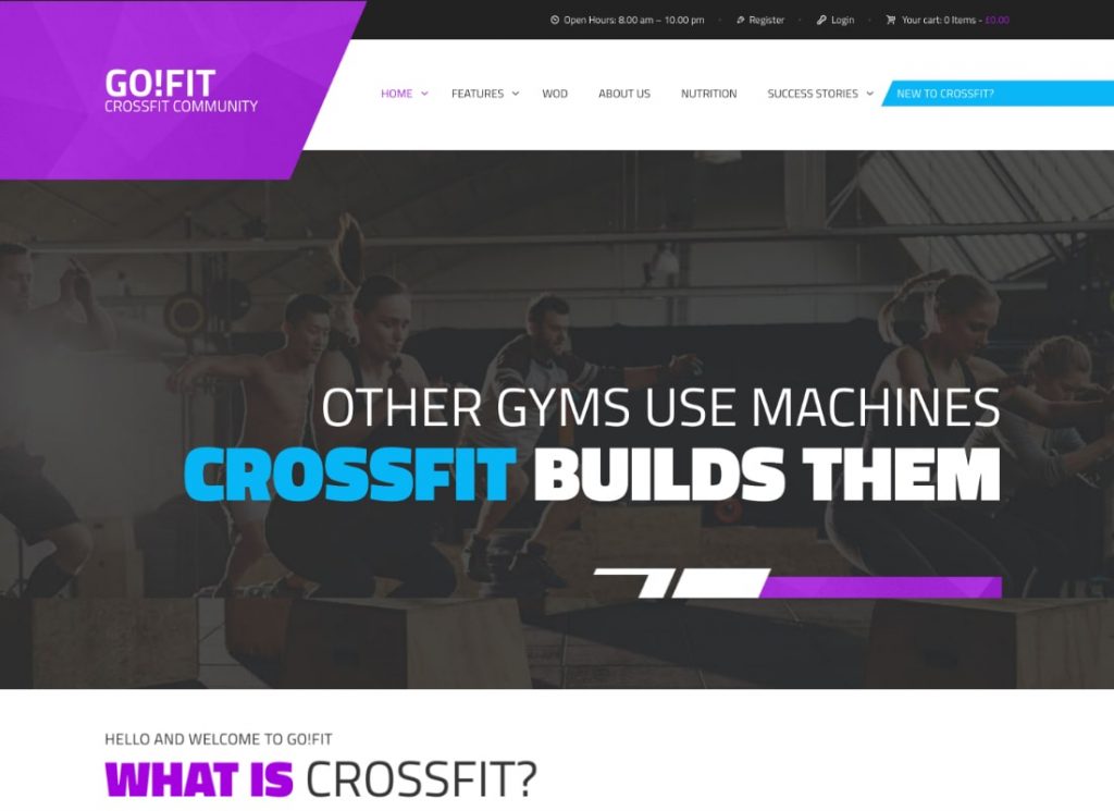 ¡GoFit! | Tema de WordPress para fitness, gimnasio y crossfit