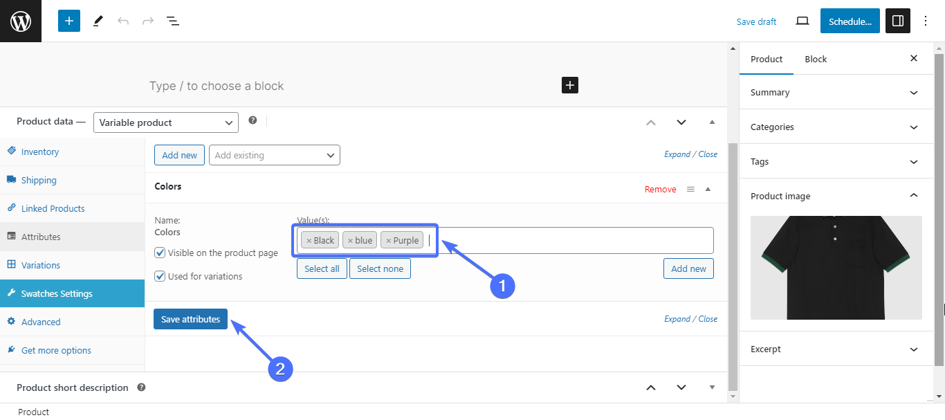 Warna variasi produk WooCommerce