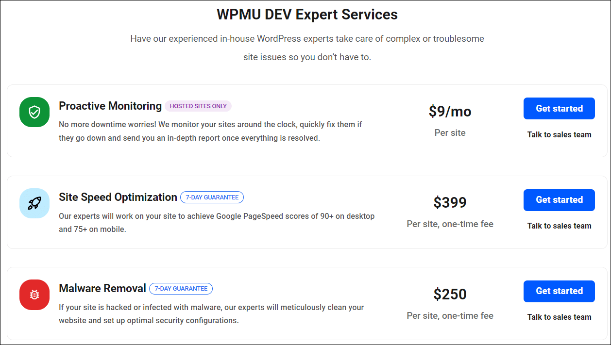 Services d'experts WPMU DEV