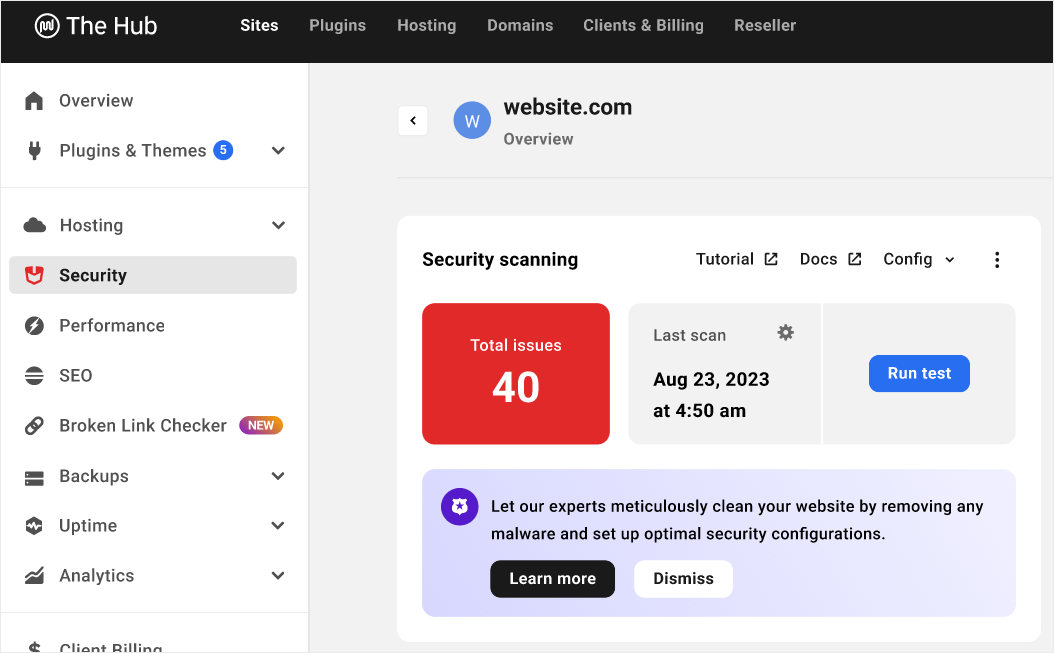 WPMU DEV 服务 - 恶意软件删除