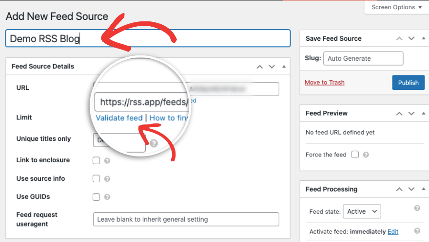 Valider le flux rss