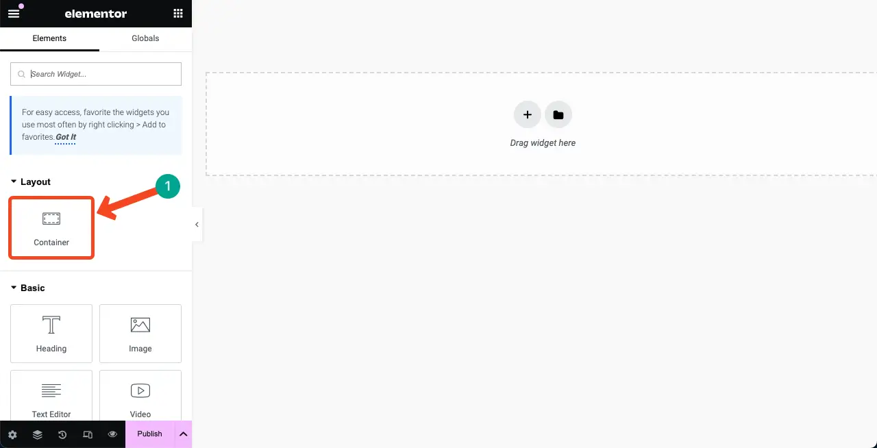 Jak naprawić brakujący widżet sekcji wewnętrznej Elementora 1 Elementor Flexbox Container