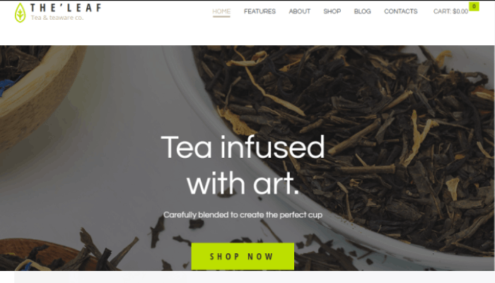 9 migliori temi e modelli WordPress per negozio di tè 9 New Project 6